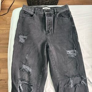 Pacsun ripped high rise straight jeans
